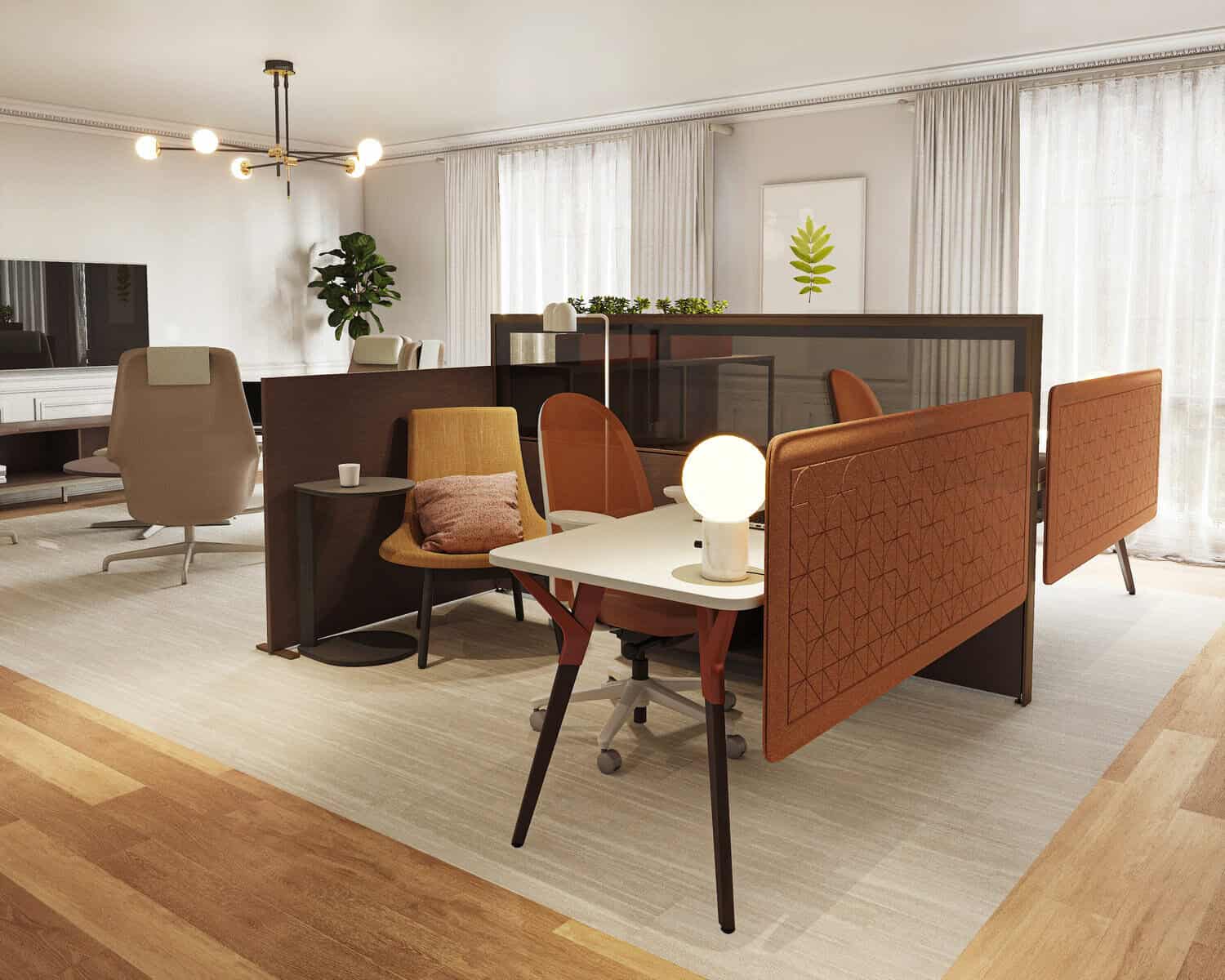 Teammates project — workstation pods with acoustic panels